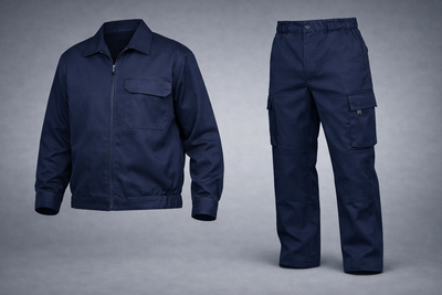 Dark Blue Cotton Mechanic Coverall – Two‑Piece Workwear (S–XXL)