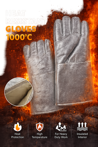 Aluminized Heat‑Resistant Gloves 1000°C – Industrial Thermal Protection