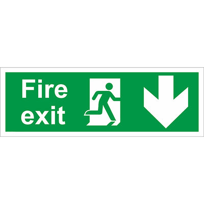 FIRE EXIT ARROW DOWN SIGN