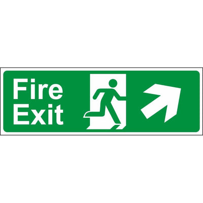 FIRE EXIT ARROW RIGHT UP SIGN