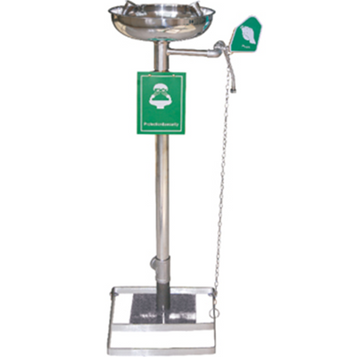STAINLESS STEEL PEDESTAL MOUNTED EYE WASH SS-E150
