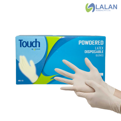 LATEX DISPOSABLE GLOVES – POWDERED