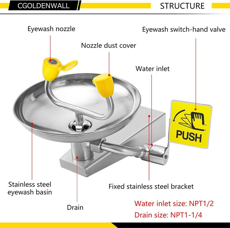 Emergency Wall Mounted Eye Wash Basin