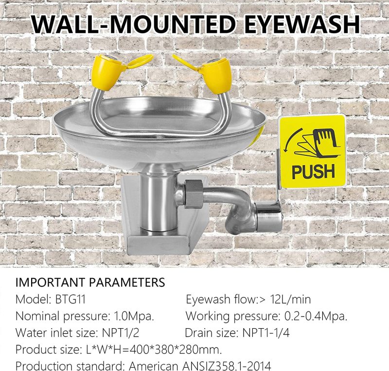 Emergency Wall Mounted Eye Wash Basin